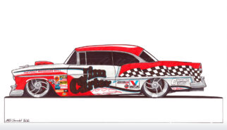 Chevrolet BelAir 1955 Custom Drawing by Sebastian Motsch 1999