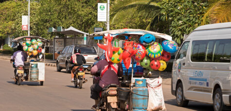 Tuk-Tuks in Laos Vientiane Drive-by Snapshot by Sebastian Motsch