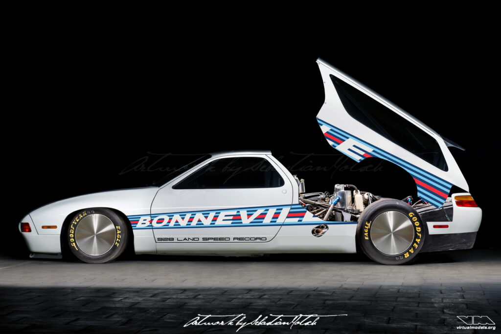 Porsche 928 LSR Bonneville Land Speed Record Hood Open | Photoshop Chop by Sebastian Motsch