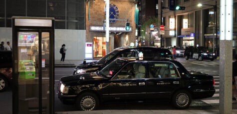 Toyota Crown Taxi and Phone Booth Japan Tokyo Ginza Drive-by Snapshots by Sebastian Motsch