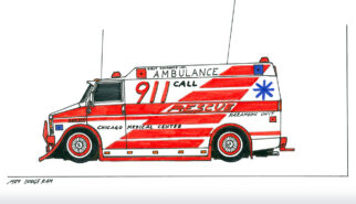 Dodge RAM Van Ambulance Drawing by Sebastian Motsch 1995