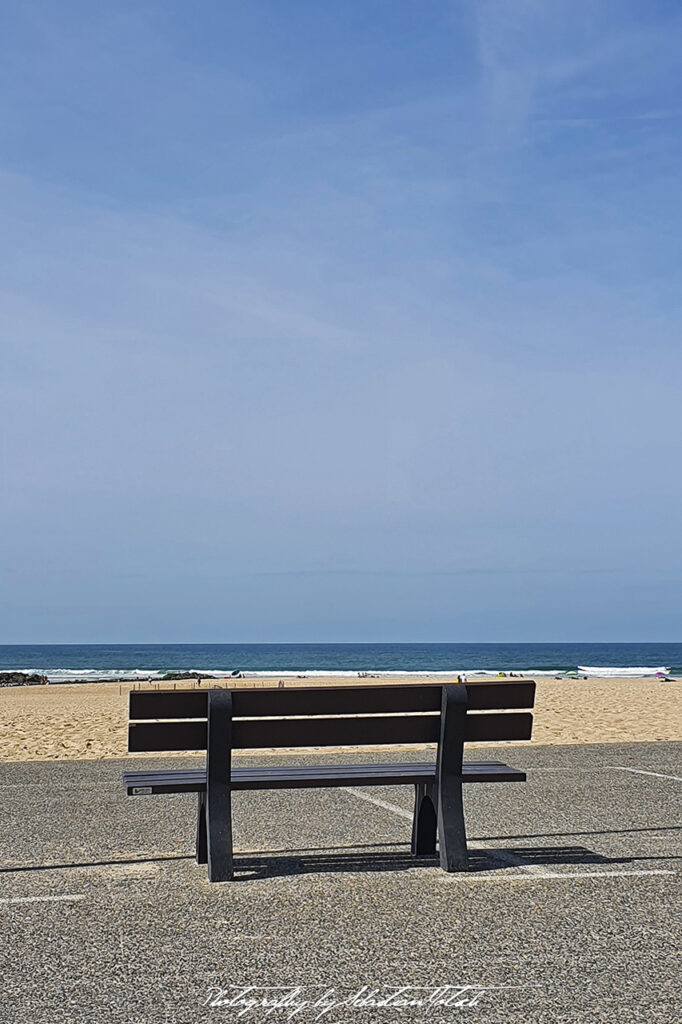 Bench at Vieux-Boucau Plage France by Sebastian Motsch