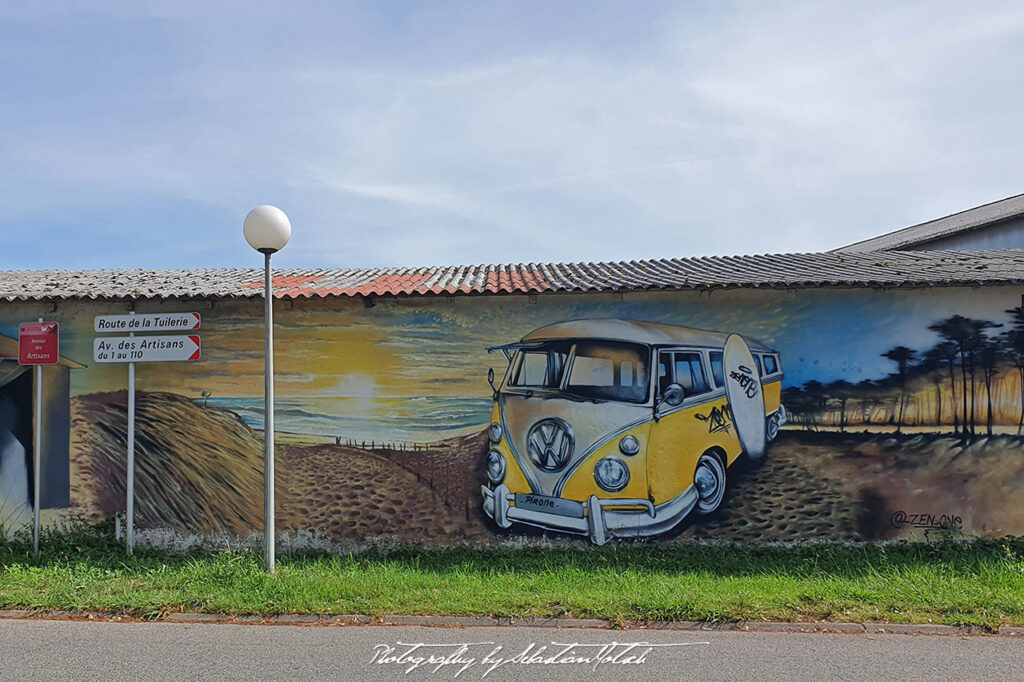 Volkswagen T1 Surf Van Graffitti in Hossegor France by Sebastian Motsch