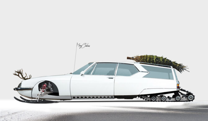 Citroen SM Shooting Brake Christmas 2024 Photoshop by Sebastian Motsch